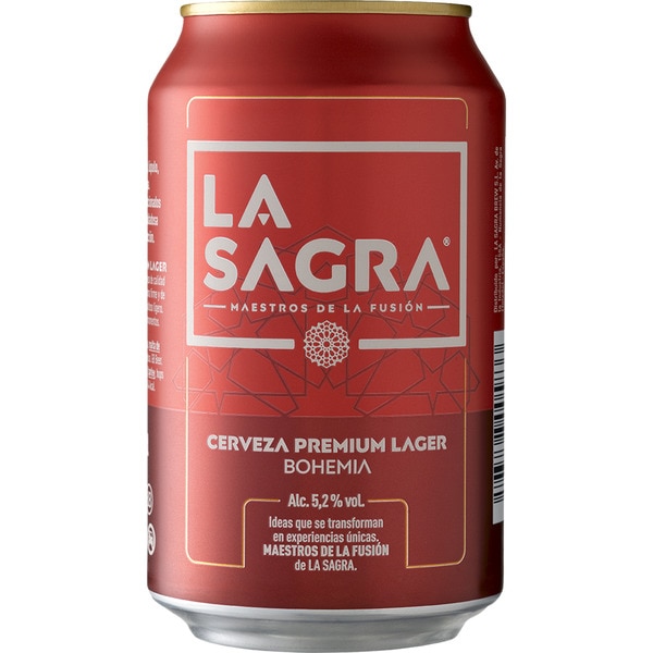 precios La Sagra Cerveza Rubia Premium Lager Bohemia De Toledo Lata 33 Cl en Hipercor