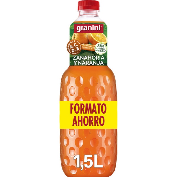 bebida de zumo de naranja y zanahoria a partir de concentrado con vitamina A, C y E botella 1,5 l