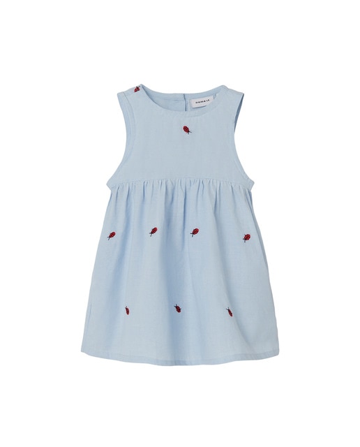 Vestido de bebe niña con mariquitas bordadas