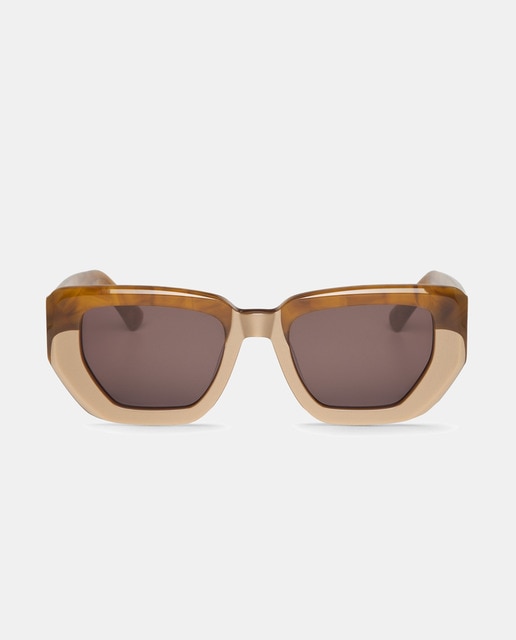 Gafas de sol de mujer cat eye de acetato en tonos de color marrones claro