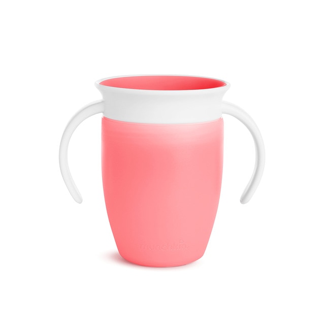 Taza 360° Antigoteo con Asas Munchkin Miracle fucsia/blanco