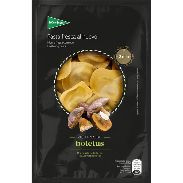 frische Pasta Soles mit Ei gefüllt mit Steinpilzen Behälter 250 g