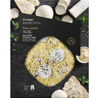 EL CORTE INGLES SELECTION slow-fermentation 4-cheese pizza container 400 g