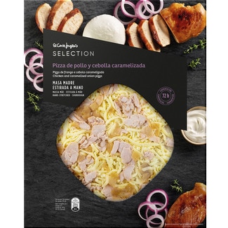 EL CORTE INGLES SELECTION slow-fermentation caramelised chicken and onion pizza container 420 g