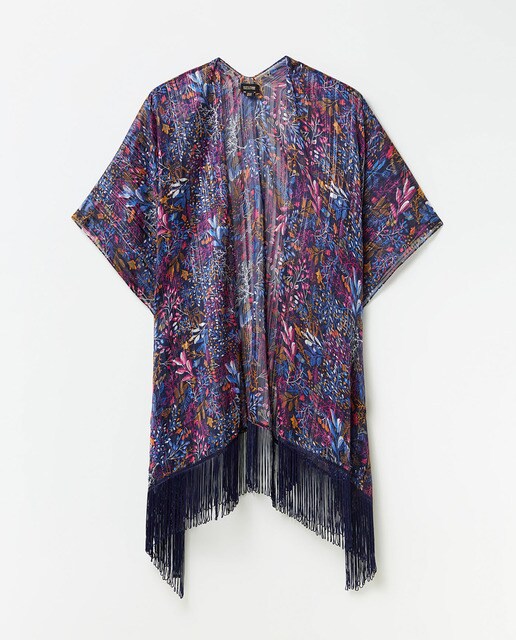 Kimono flores lurex