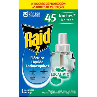 Raid Insecticida Eléctrico Líquido Recarga embalagem 27 ml