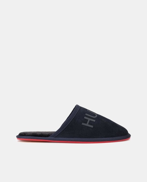 Zapatillas de casa de hombre en color negro con logo