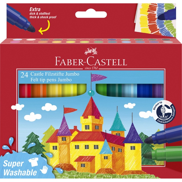 Estuche de 24 rotuladores jumbo serie roja Faber-Castell..