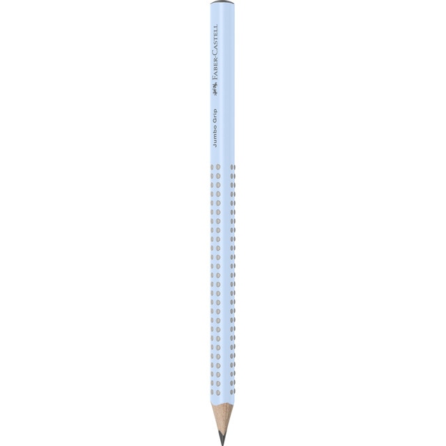 Lápiz grip jumbo HB triangular Faber-Castell sky blue.