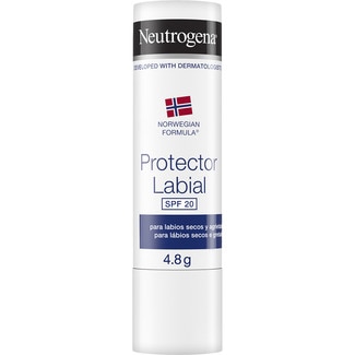 NEUTROGENA stick labial SPF20 hidratación labial con protección solar media barra 4,8 g