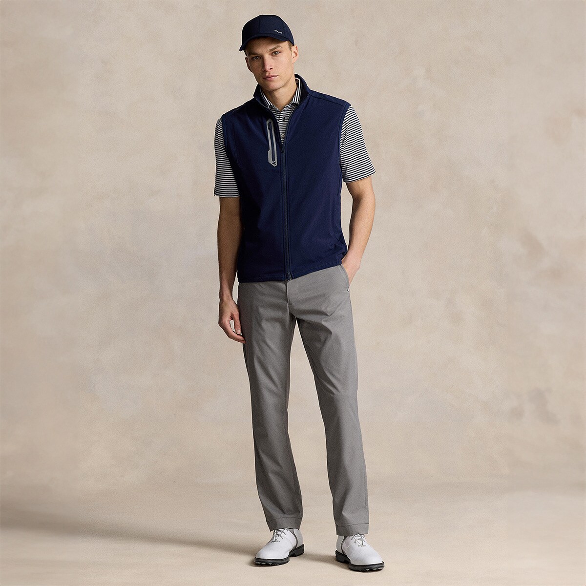 Colete Híbrido de Homem com Fecho de Correr Polo Golf Azul-marinho-4