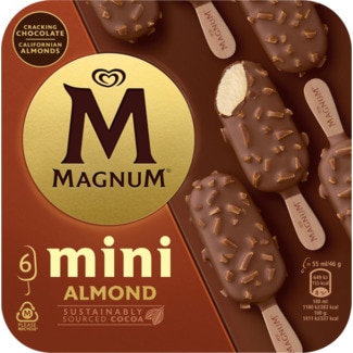 Magnum Mini de Amêndoas Pack 6 unidades embalagem 330 ml