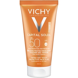 VICHY CAPITAL SOLEIL SPF50+ with BB colour facial sun protection helps tone and unify tube 50 ml
