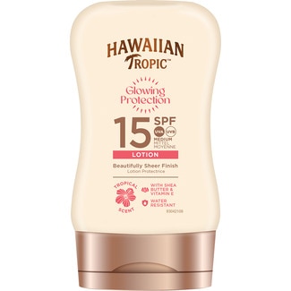 HAWAIIAN TROPIC Glowing Protection protective sun lotion SPF-15 tropical scent flask 100 ml water resistant