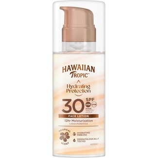 HAWAIIAN TROPIC Hydrating Protection protective facial sun lotion SPF-30 tropical scent flask 50 ml