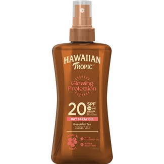 HAWAIIAN TROPIC Glowing Protection dry sun oil SPF-20 tropical scent spray 200 ml water resistant