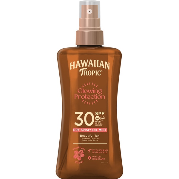 Glowing Protection Sonnen-Trockenöl SPF-30 mit tropischem Duft Spray 200 ml wasserbeständig