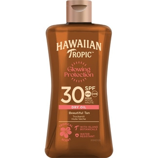 HAWAIIAN TROPIC Glowing Protection dry sun oil SPF-30 tropical scent flask 100 ml water resistant