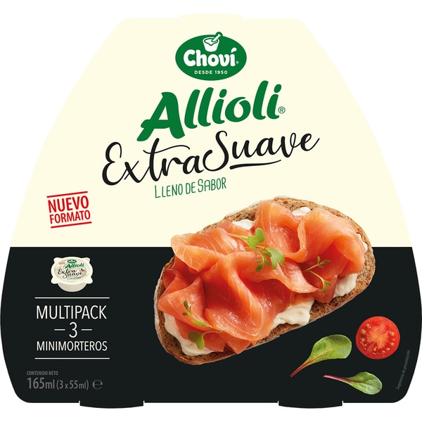 salsa fresca alioli extra suave sin gluten pack 3 x 55 ml envase 165 ml
