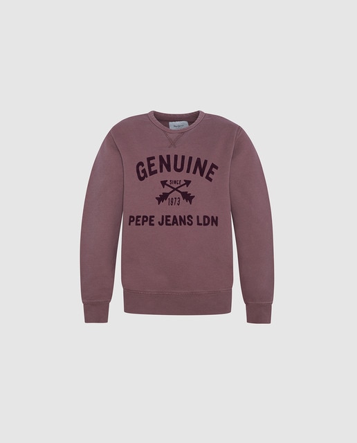 Sudadera de niño Pepe Jeans en granate con print