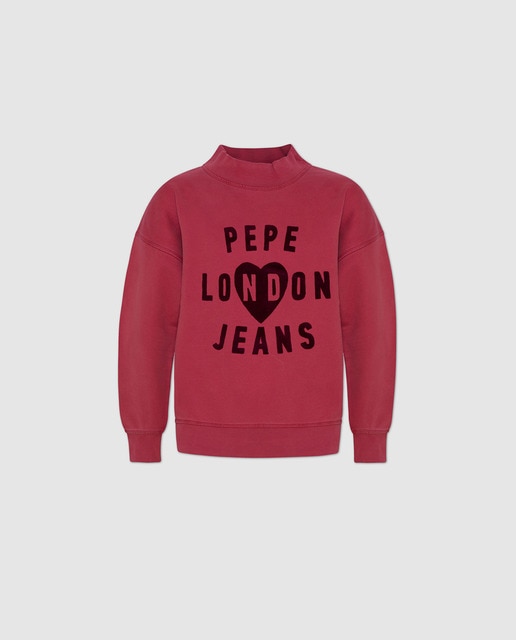 Sudadera de niña Pepe Jeans en rojo con print