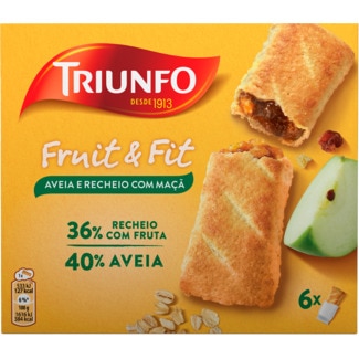 Triunfo Bolachas Fruit & Fit de Aveia e Recheio de Maçã 6 unidades embalagem 200 g