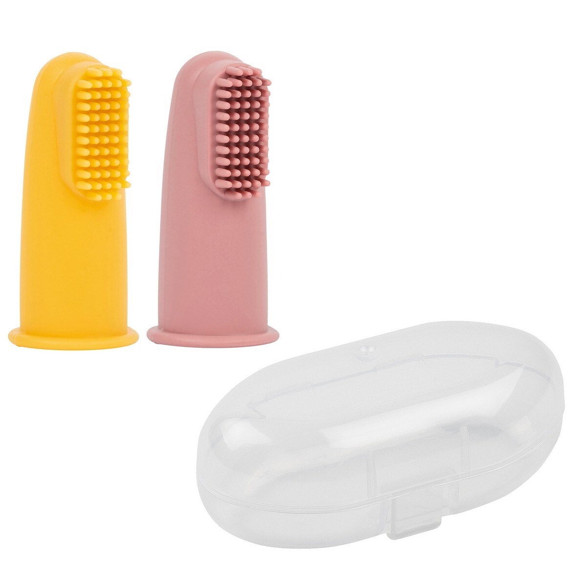 Imagem 0 de 2 Escovas Dentes Bebé - Amarelo e Rosa c/ Estojo