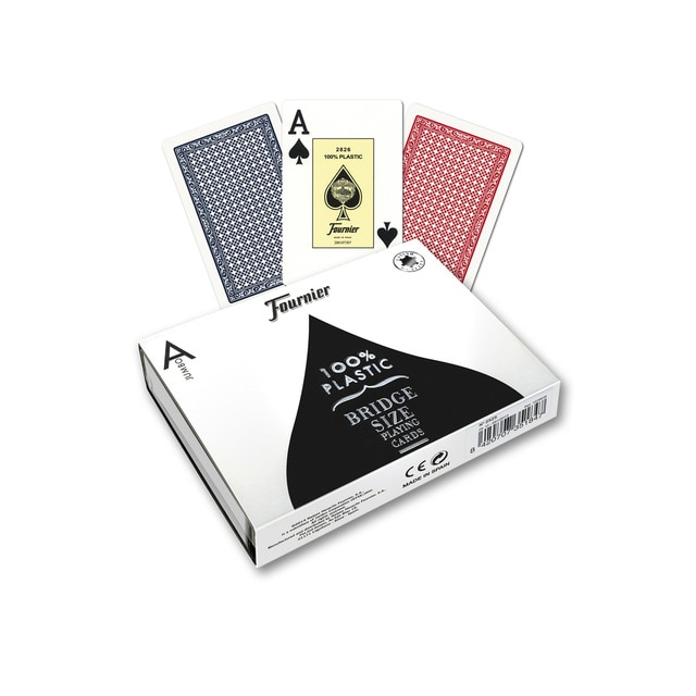 Set de Naipes Bridge de Plástico con Índices grandes Reverso Fournier - Estuche de Plástico (Cartas).