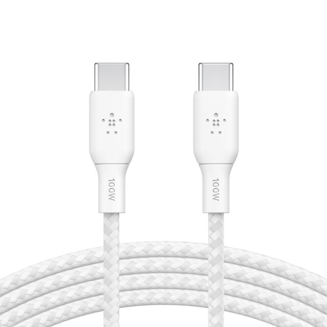 Cable Belkin BoostCharge de USB-C a USB-C de 100W (3 metros) blanco