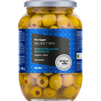 El Corte Inglés Selection Azeitonas sem Caroço Camomila de Sevilha IGP Extra frasco 400 g