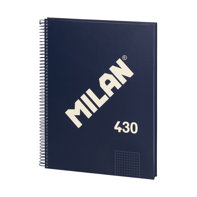 Libreta con espiral, papel cuadriculado, 80 hojas A4, serie 1918, MILAN, azul.