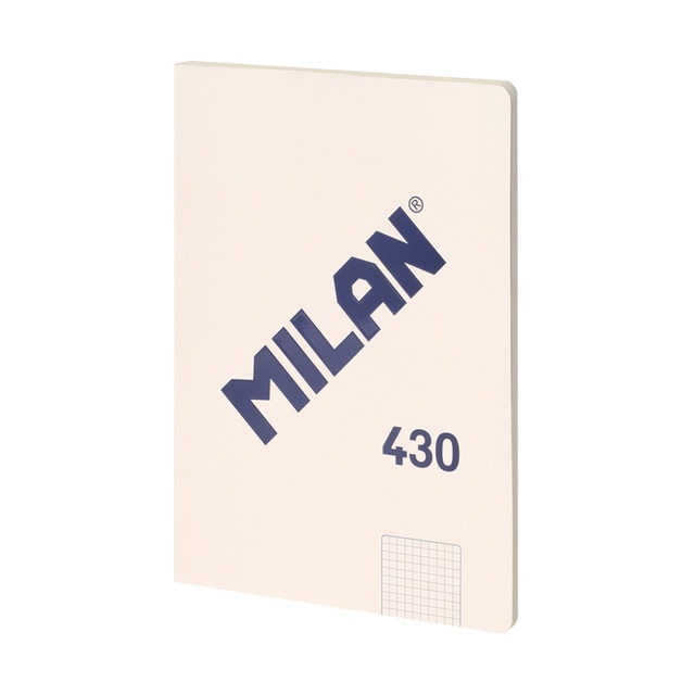 Libreta encolada, papel cuadriculado, 48 hojas A4, serie 1918, MILAN, beige.