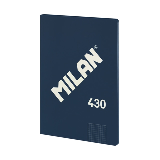 Libreta encolada, papel cuadriculado, 48 hojas A4, serie 1918, MILAN, azul.