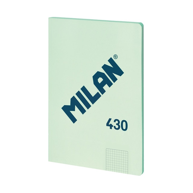 Libreta encolada, papel cuadriculado, 48 hojas A4, serie 1918, MILAN, verde.