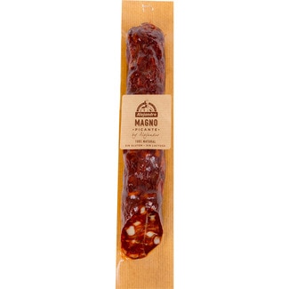 ALEJANDRO Magno chorizo picante picado grueso 100% natural sabor intenso peso aproximado pieza 675 g