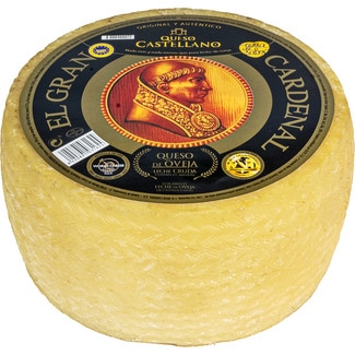 EL GRAN CARDENAL queso curado de oveja elaborado con leche cruda IGP Queso Castellano peso aproximado pieza 3 kg