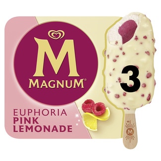 Euphoria helado de limón con sorbete de frambuesa 3 unidades estuche 270 ml - Magnum