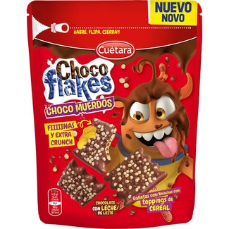 CUETARA CHOCO FLAKES Choco Muerdos Kekse mit Milchschokolade und Getreide-Toppings Paket 100 g