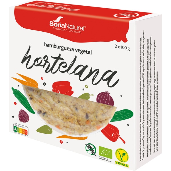 hamburguesa hortelana ecológica, vegana y sin gluten pack 2 unidades 100 g