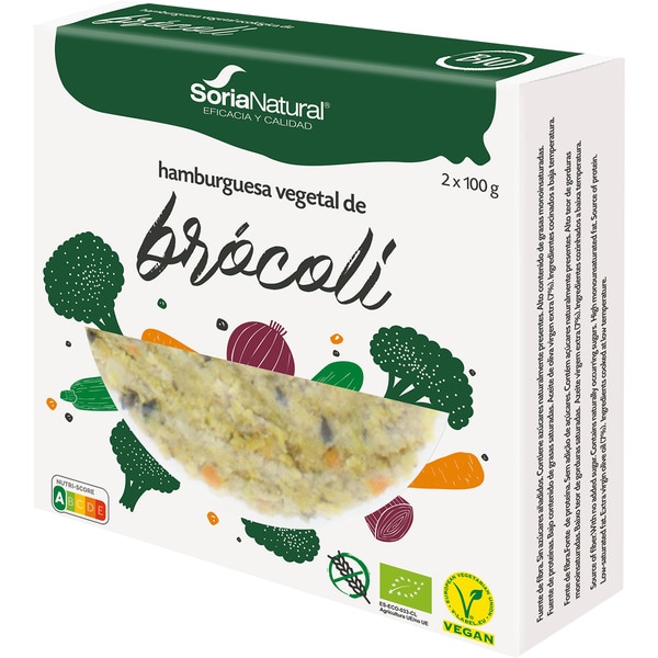 Veganer Bio-Hamburger mit Brokkoli glutenfrei 2er-Pack Einheiten 100 g