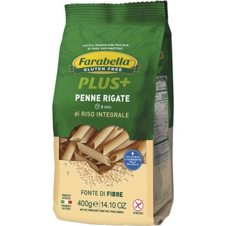 FARABELLA Plus+ penne rigate pasta made of wholegrain rice, gluten-free bag 400 g