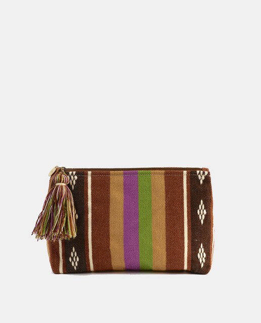 Cartera de mano Haik de algodón a rayas