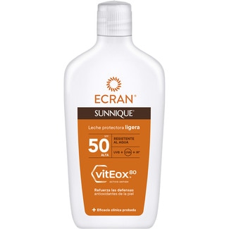 ECRAN Sunnique leichte Sonnenschutzmilch vitEox 80 SPF-50 Flacon 370 ml wasserbeständig