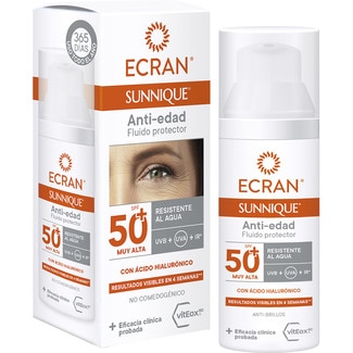 ECRAN Sunnique anti-ageing sun cream with hyaluronic acid and vitEox 80 SPF-50+ doser 50 ml water resistant