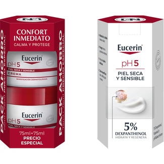 EUCERIN face and body cream for daily care of dry and sensitive skin pack box 75+75 ml