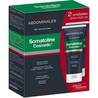 SOMATOLINE COSMETIC Hombre Abdominales Top Definition tonificante crioactivo pack 2 tubes 200+200 ml ayuda a definir la zona abdominal