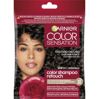 GARNIER COLOR SENSATION Colour Dark Chestnut Retouch Shampoo ammonia-free temporary hair colour sachet 1 each