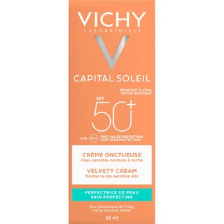VICHY CAPITAL SOLEIL protector solar facial SPF50+ crema máxima hidratación para pieles sensibles y secas tubo 50 ml