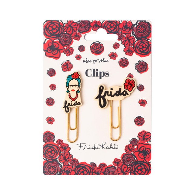 Clips con topper Frida Kahlo Erik rojo.