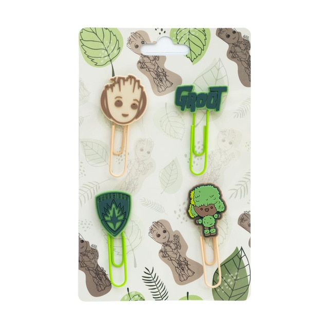 Set de clips con topper Marvel Groot Erik verde.
